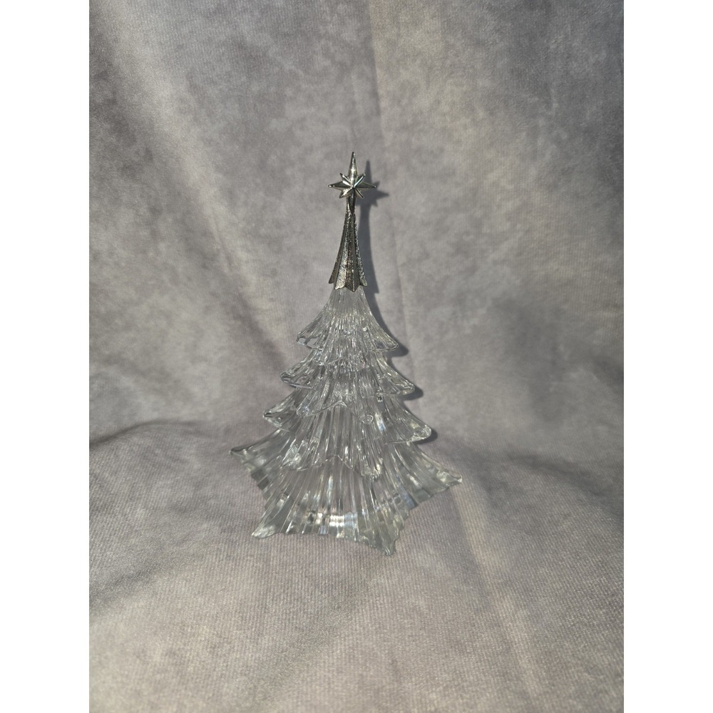 Avon Gallery Originals Crystal Christmas Tree 6" with Silverstone Star 80s Glass